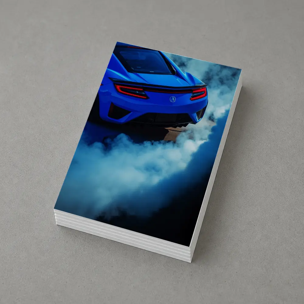 Acura NSX Blue Supercar Burnout Smoke – Postcards
