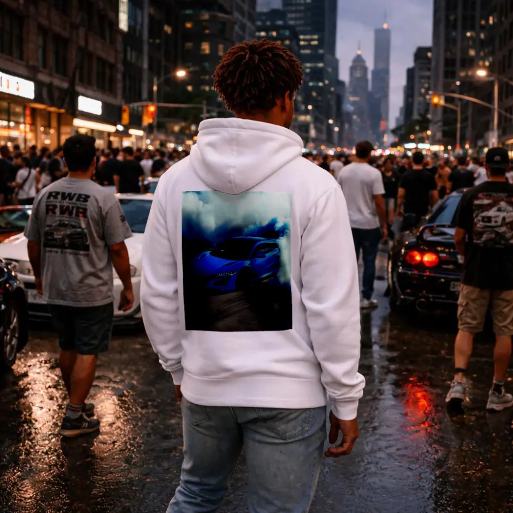 Acura NSX Blue Supercar Smoke Burnout – Hoodies