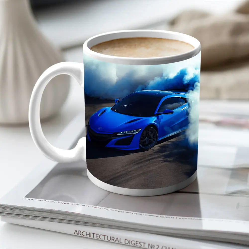 Acura NSX Blue Supercar Smoke Burnout – Mugs