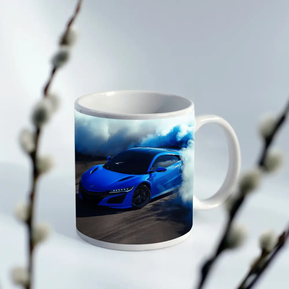Acura NSX Blue Supercar Smoke Burnout – Mugs