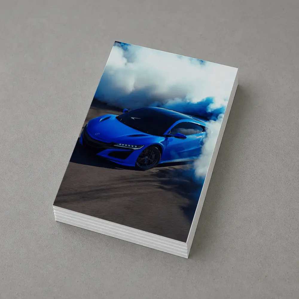 Acura NSX Blue Supercar Smoke Burnout – Postcards