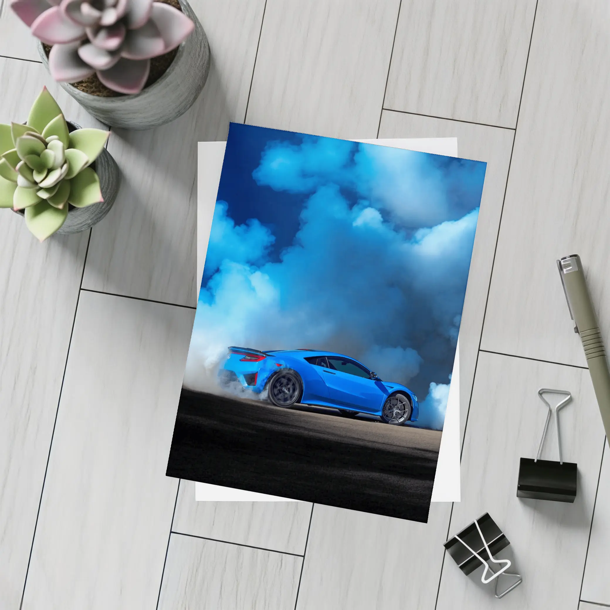 Acura NSX Blue Smoke Track Burnout – Postcards