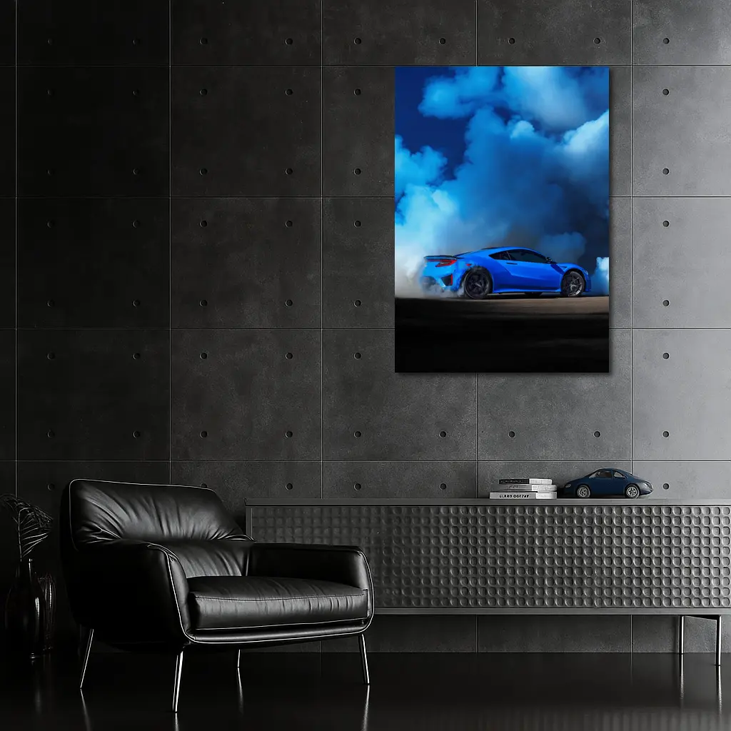 Acura NSX Blue Smoke Track Burnout – Wall Art