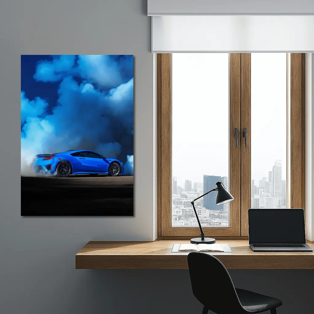Acura NSX Blue Smoke Track Burnout – Wall Art