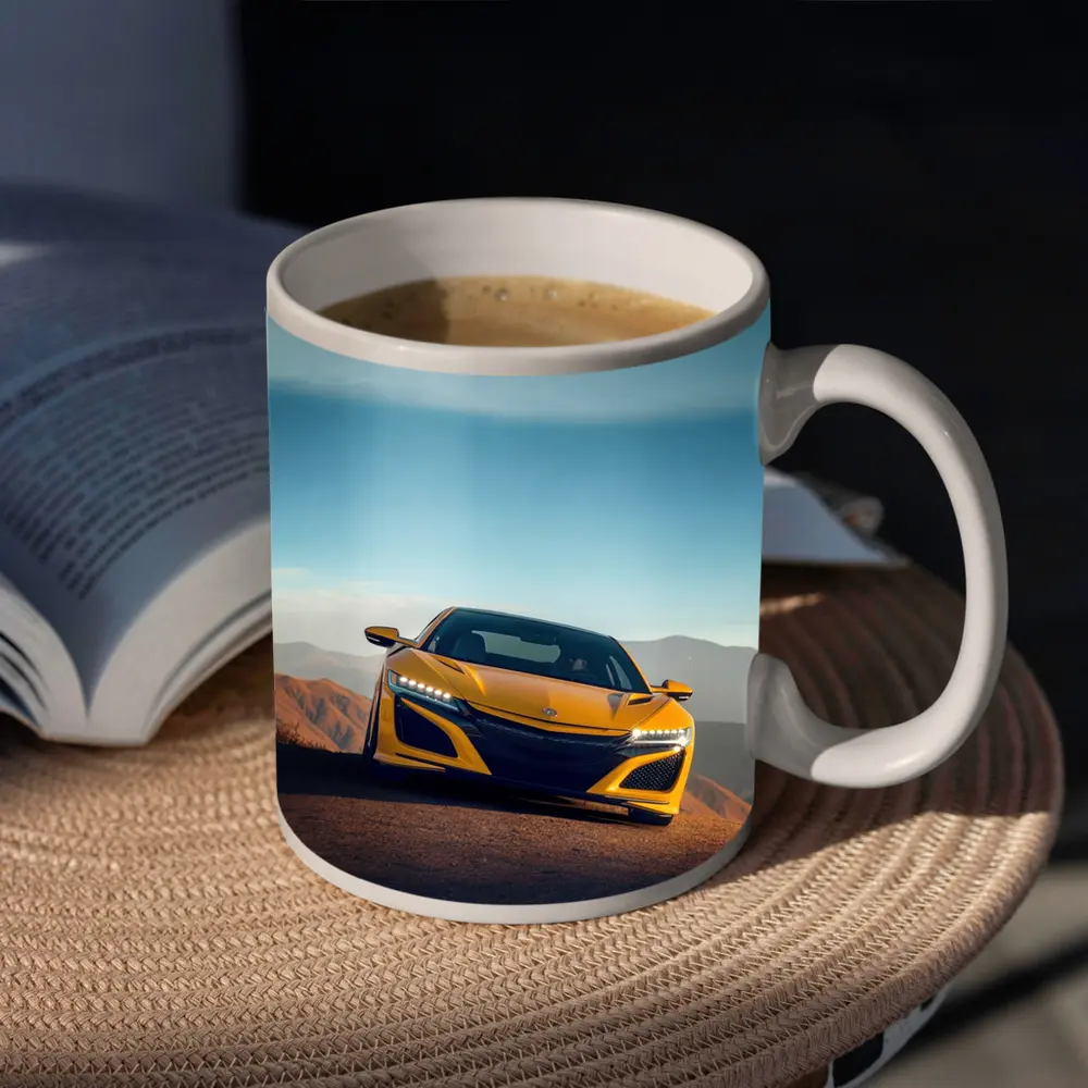 Acura NSX Yellow Sports Car Mountain Road – Mugs