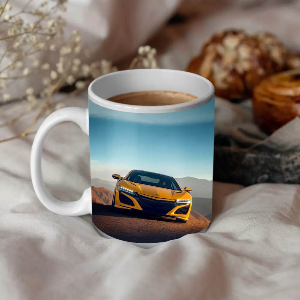 Acura NSX Yellow Sports Car Mountain Road – Mugs