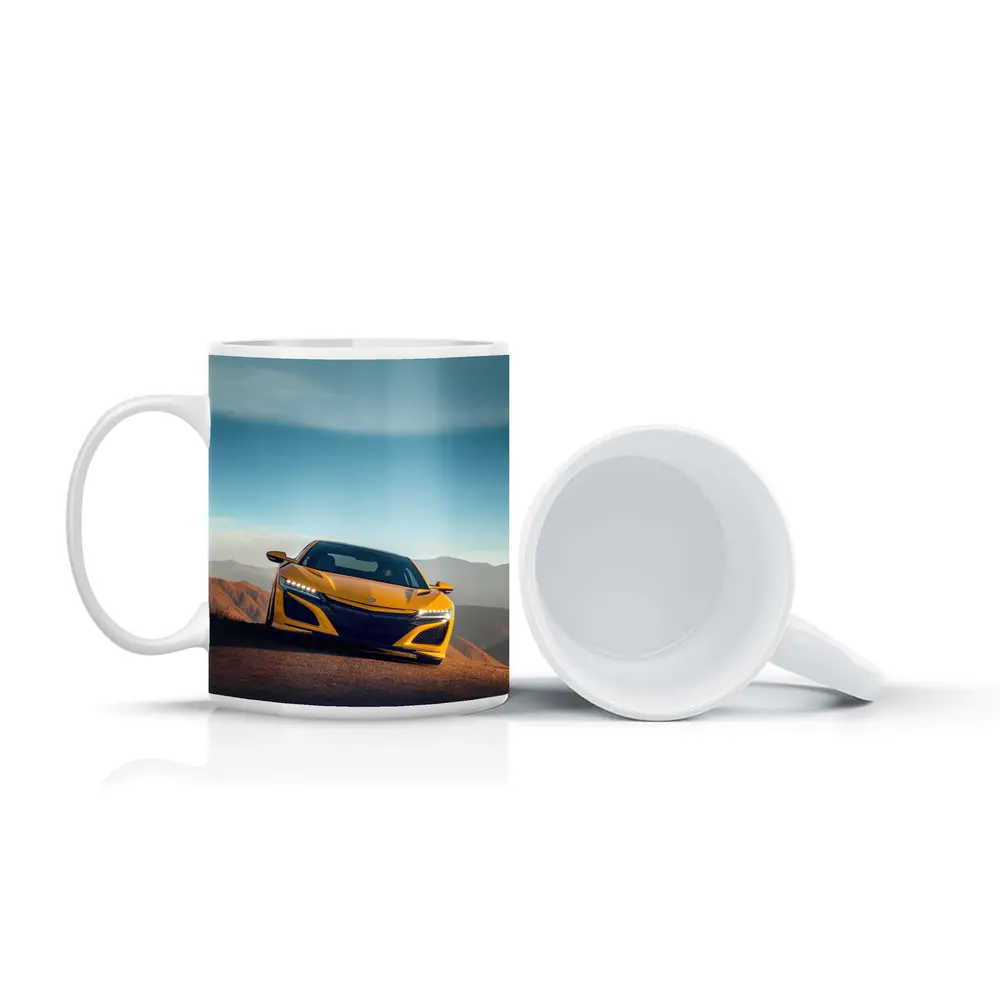 Acura NSX Yellow Sports Car Mountain Road – Mugs