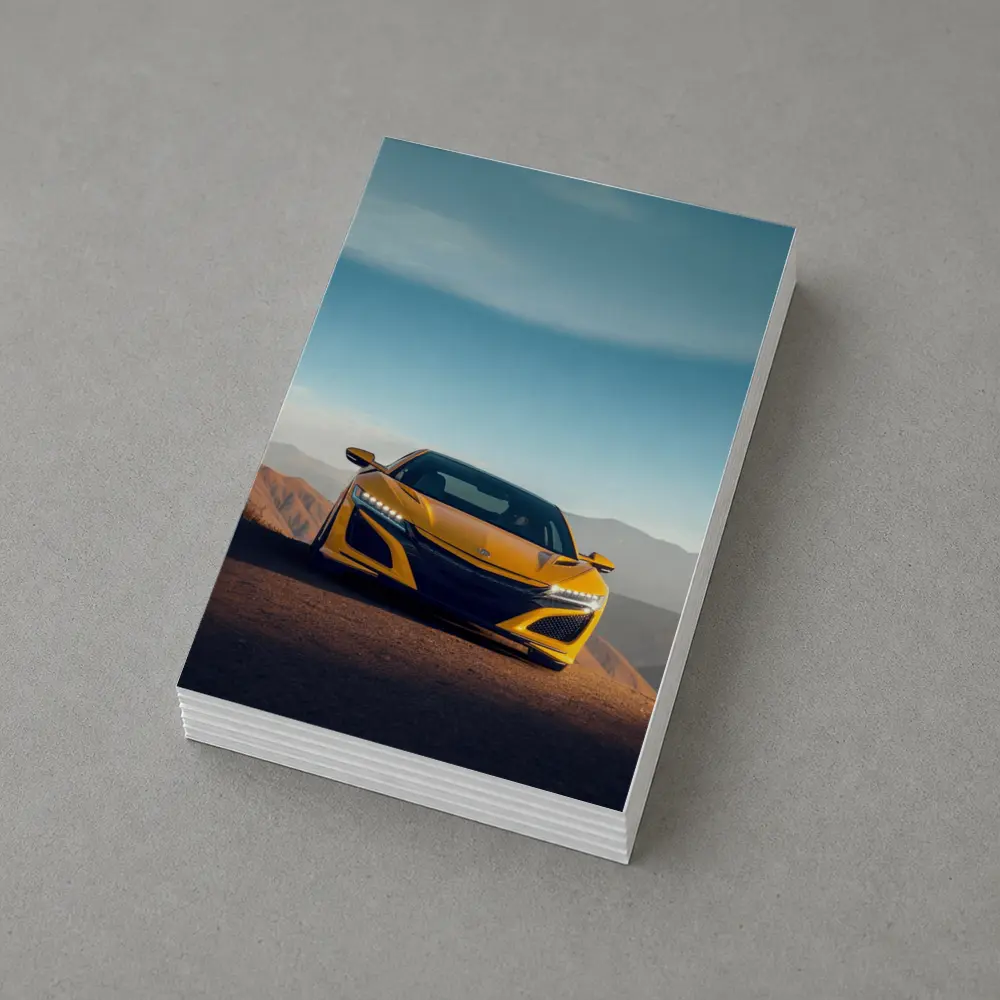 Acura NSX Yellow Sports Car Mountain Road – Postcards