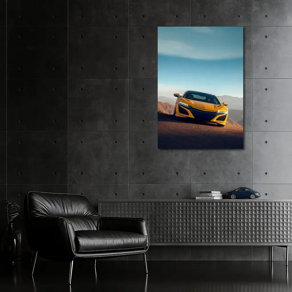Acura NSX Yellow Sports Car Mountain Road – Wall Art