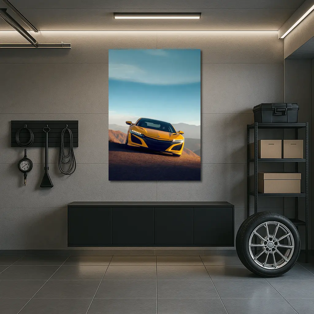 Acura NSX Yellow Sports Car Mountain Road – Wall Art