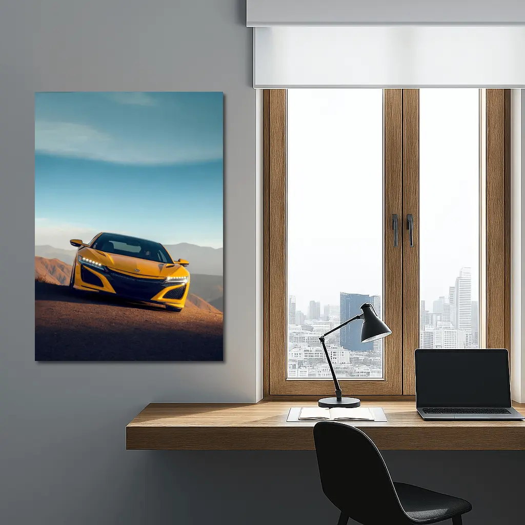 Acura NSX Yellow Sports Car Mountain Road – Wall Art