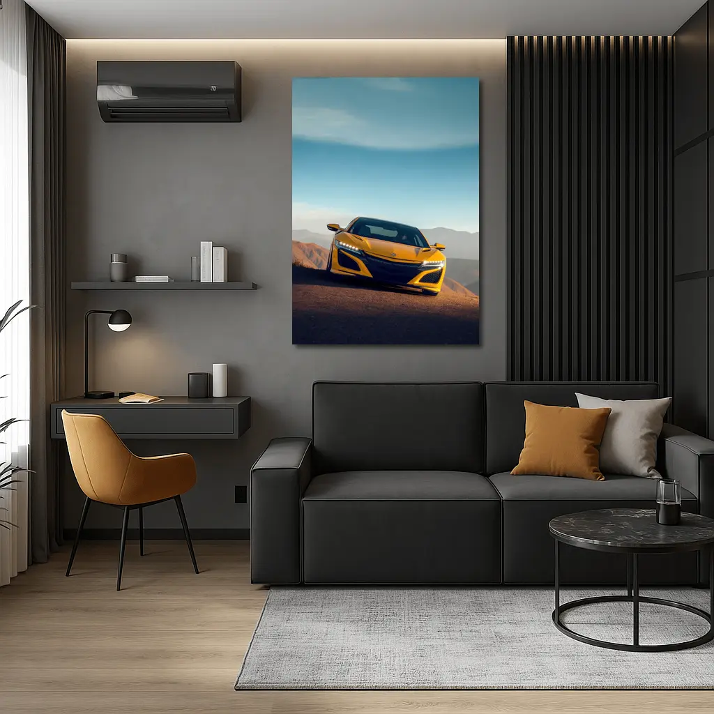 Acura NSX Yellow Sports Car Mountain Road – Wall Art