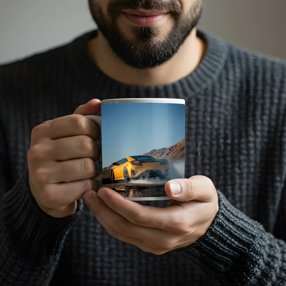 Acura NSX Yellow Burnout Mountain Backdrop – Mugs