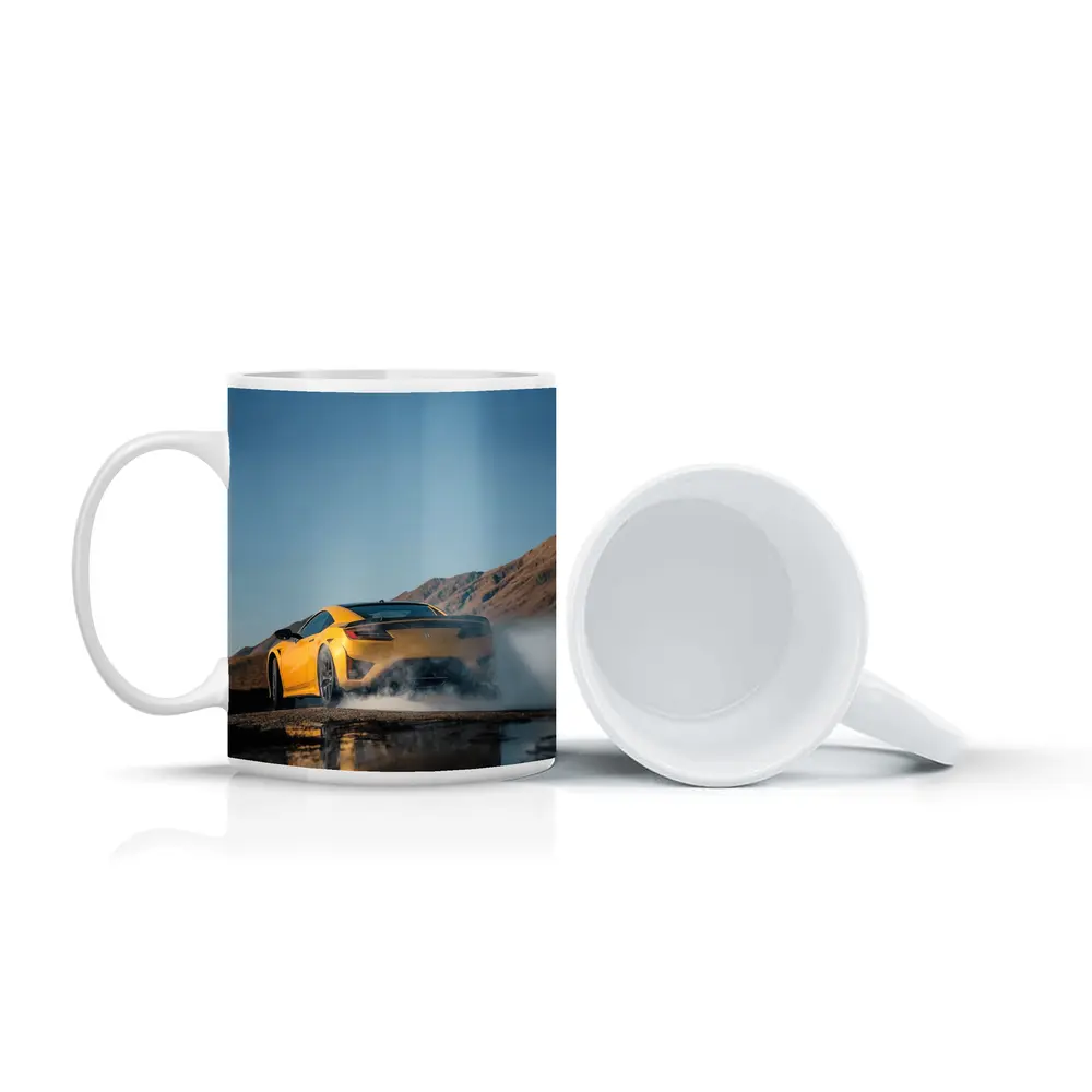 Acura NSX Yellow Burnout Mountain Backdrop – Mugs