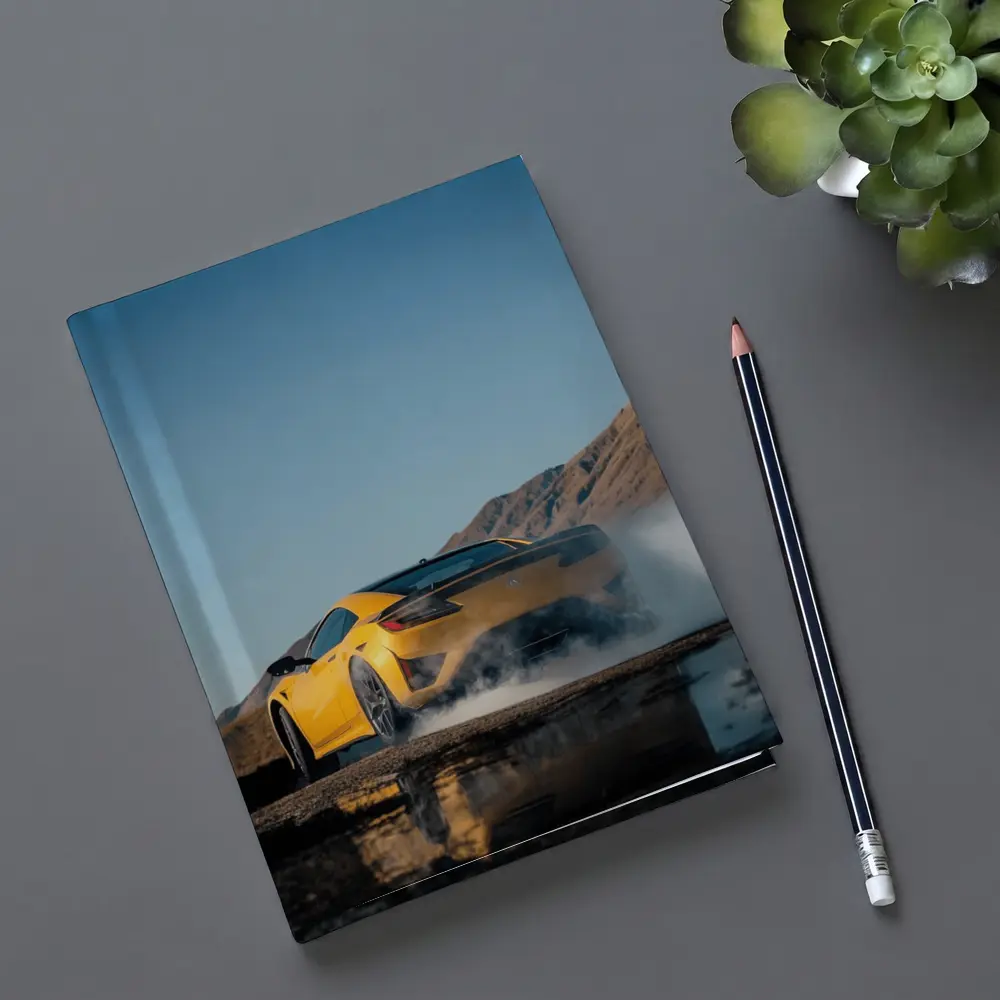 Acura NSX Yellow Burnout Mountain Backdrop – Notebooks