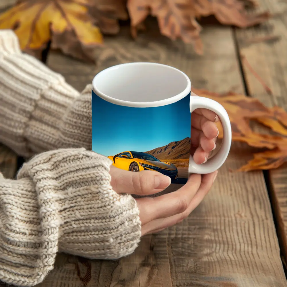Yellow Acura NSX Mountain Desert Road – Mugs