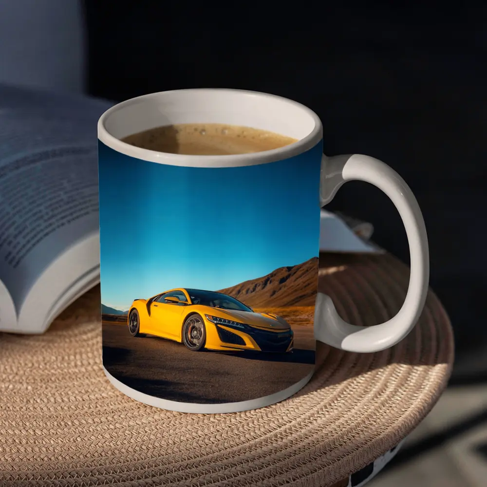 Yellow Acura NSX Mountain Desert Road – Mugs