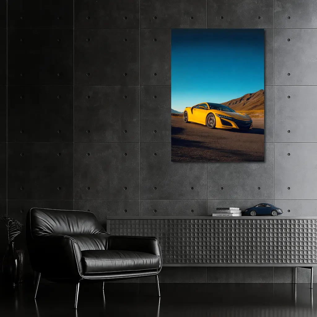 Yellow Acura NSX Mountain Desert Road – Wall Art