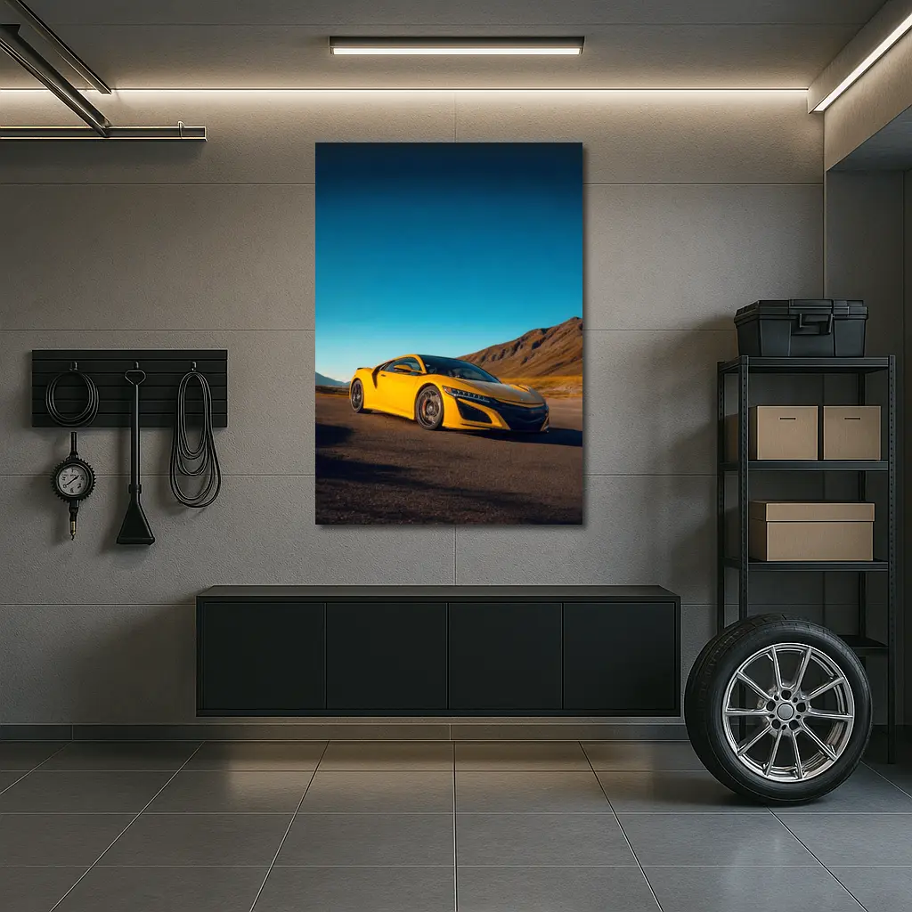 Yellow Acura NSX Mountain Desert Road – Wall Art