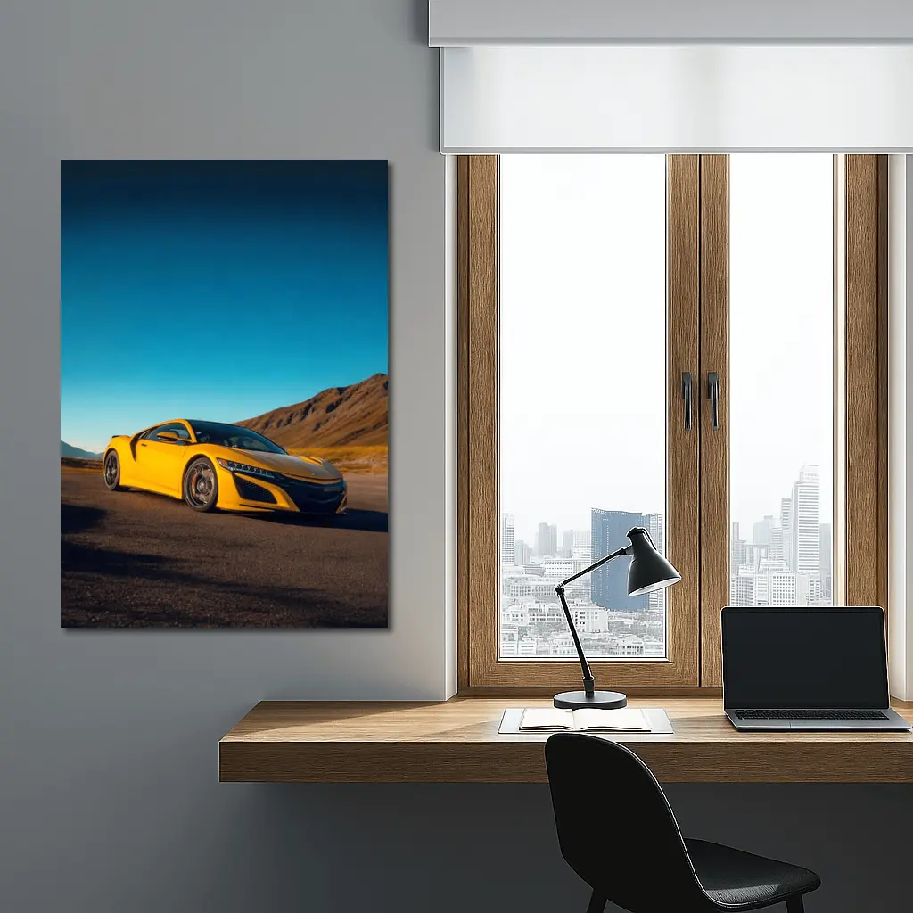 Yellow Acura NSX Mountain Desert Road – Wall Art