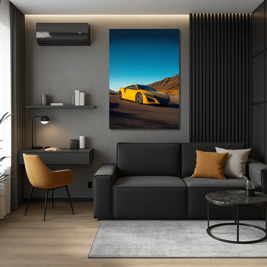 Yellow Acura NSX Mountain Desert Road – Wall Art