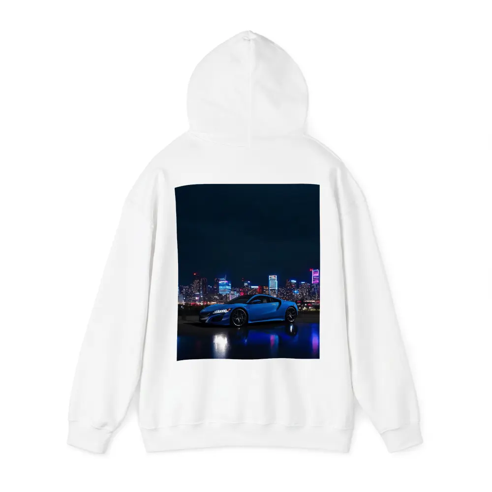 Acura NSX Blue Supercar Night City Skyline – Hoodies