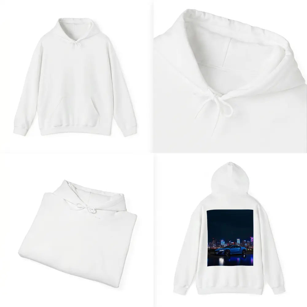 Acura NSX Blue Supercar Night City Skyline – Hoodies