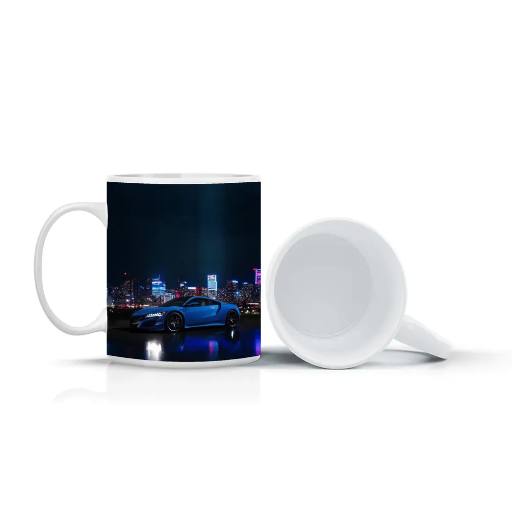 Acura NSX Blue Supercar Night City Skyline – Mugs