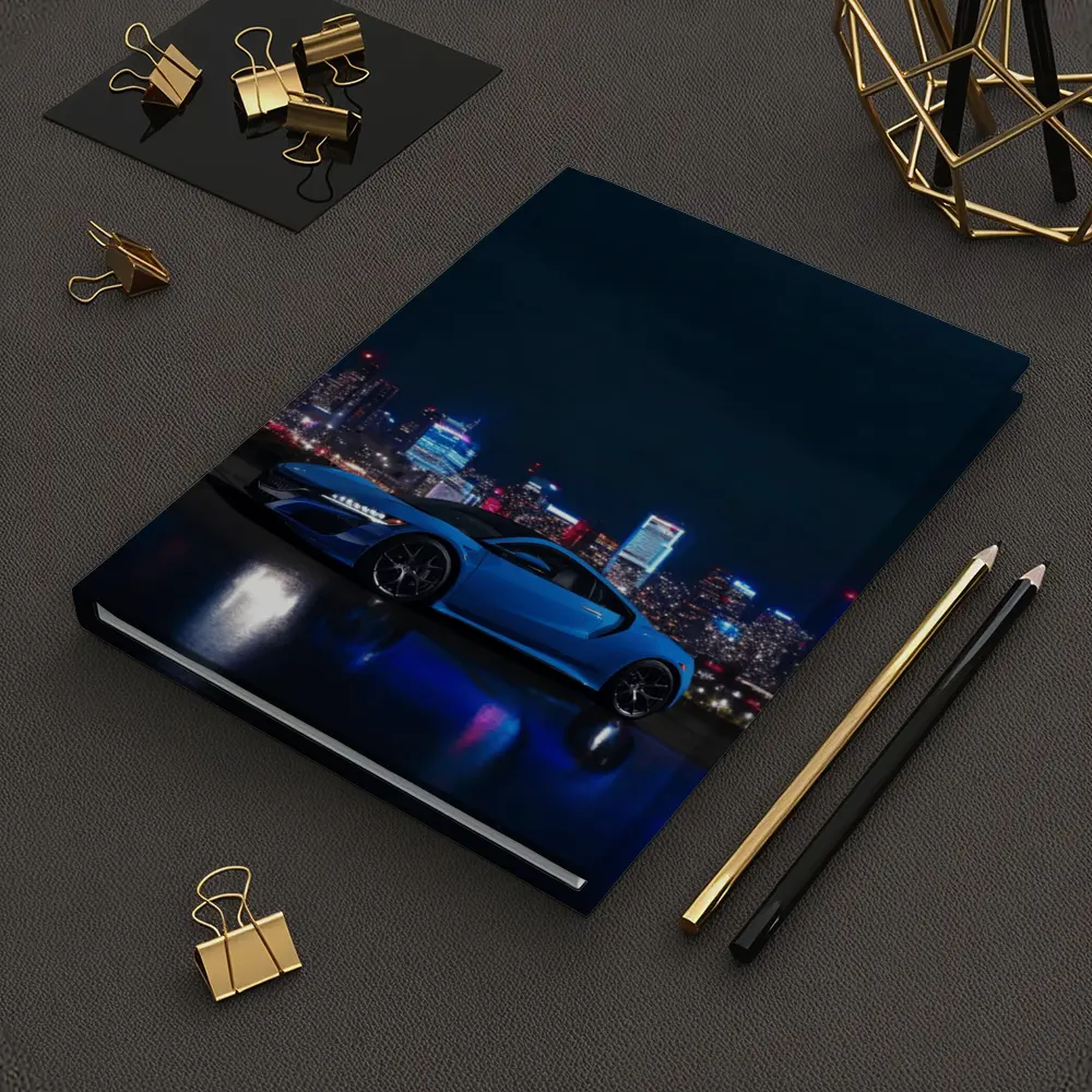 Acura NSX Blue Supercar Night City Skyline – Notebooks