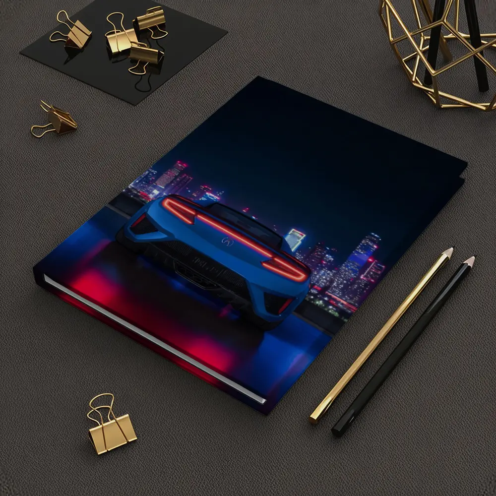 Acura NSX Blue Rear Night City Skyline – Notebooks