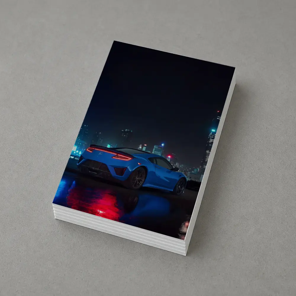 Acura NSX Blue Supercar Night City – Postcards