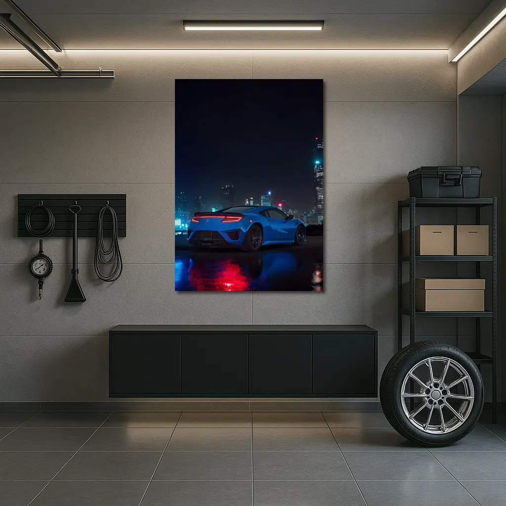 Acura NSX Blue Supercar Night City – Wall Art