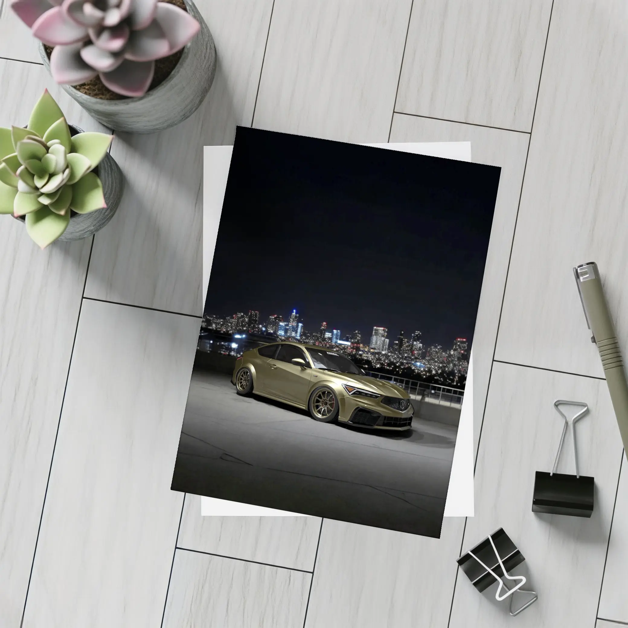 Acura RDX Night City Skyline Gold – Postcards