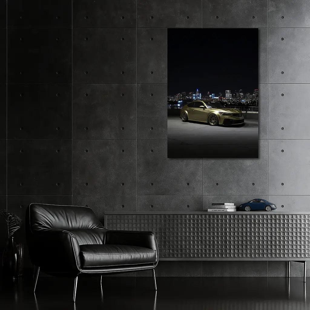 Acura RDX Night City Skyline Gold – Wall Art