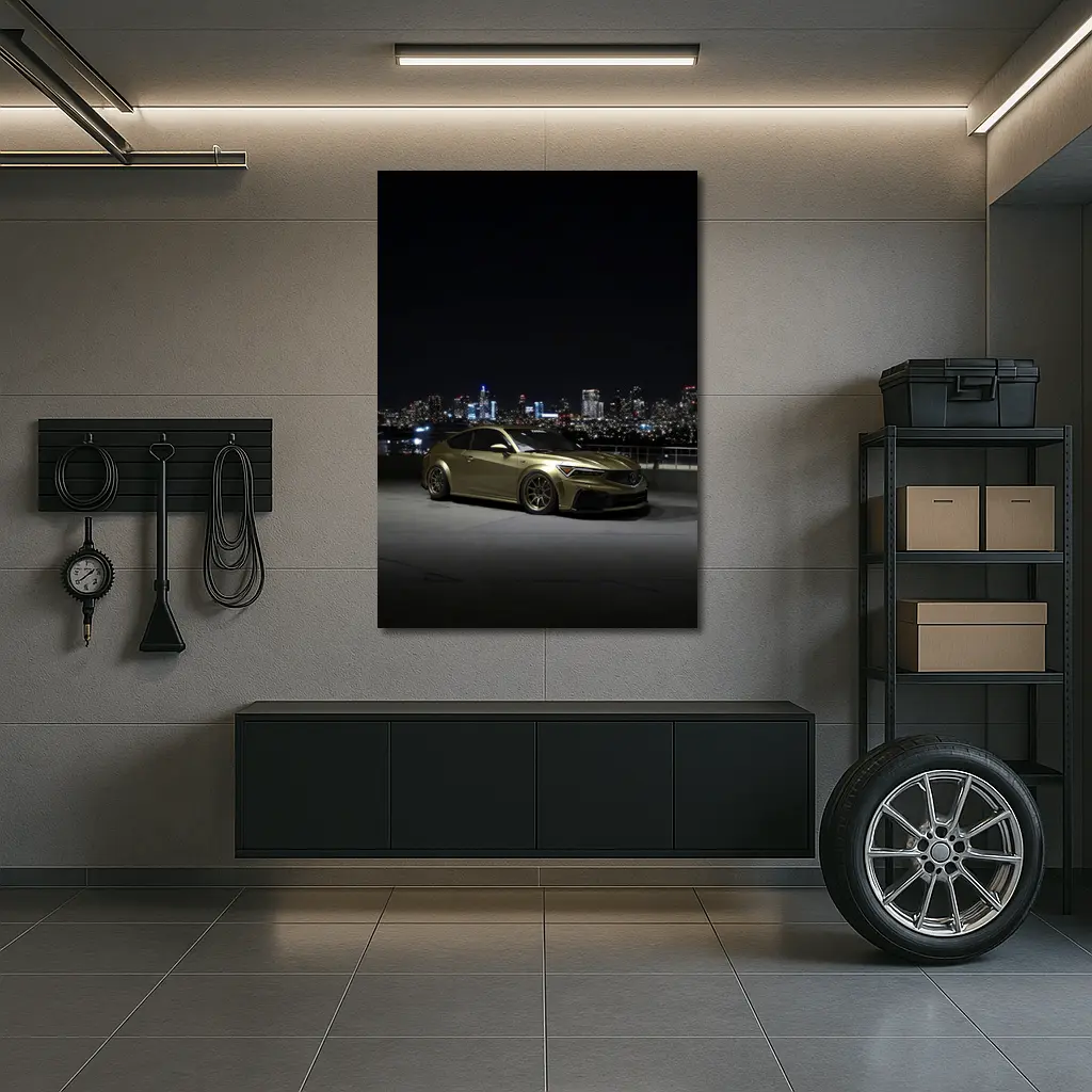 Acura RDX Night City Skyline Gold – Wall Art
