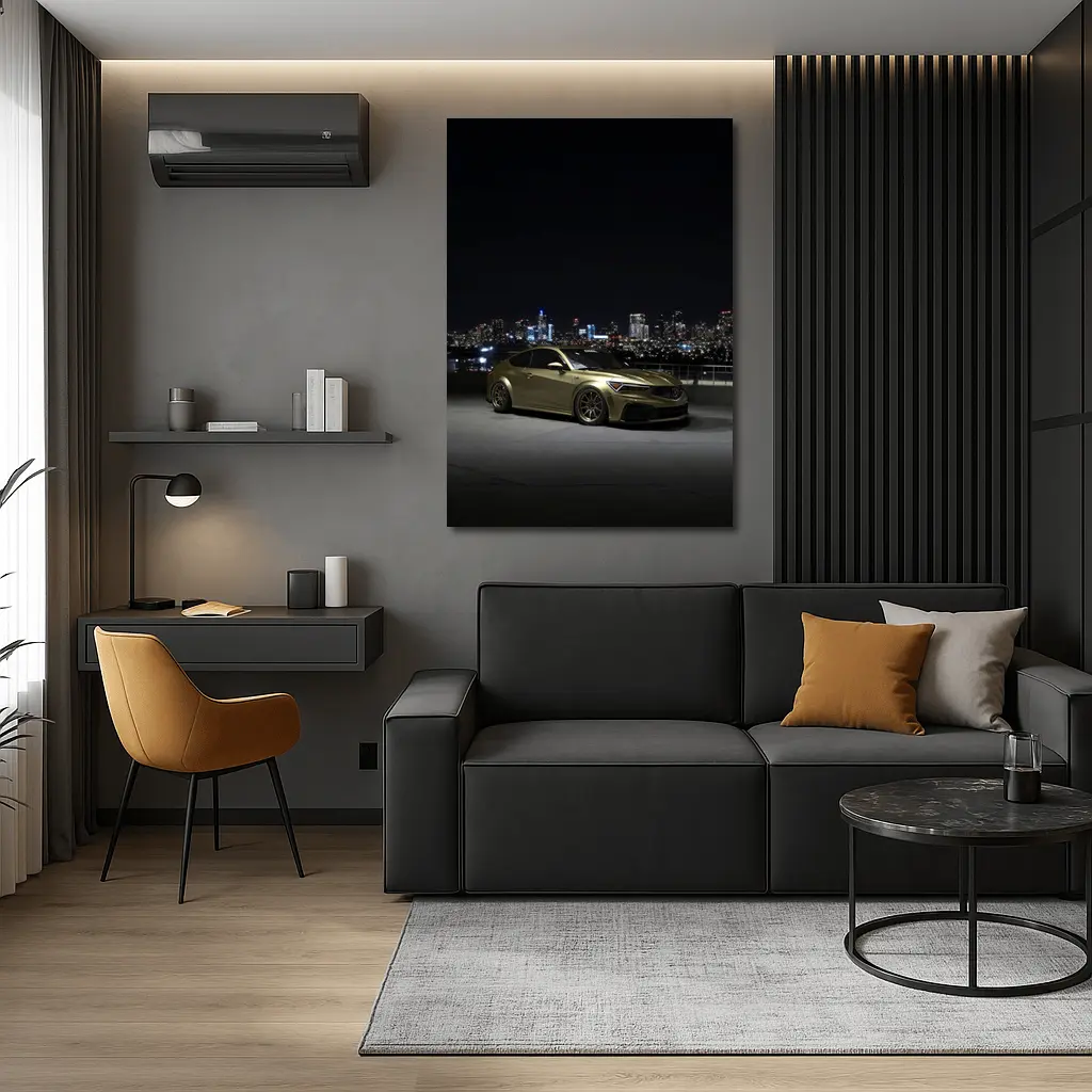 Acura RDX Night City Skyline Gold – Wall Art