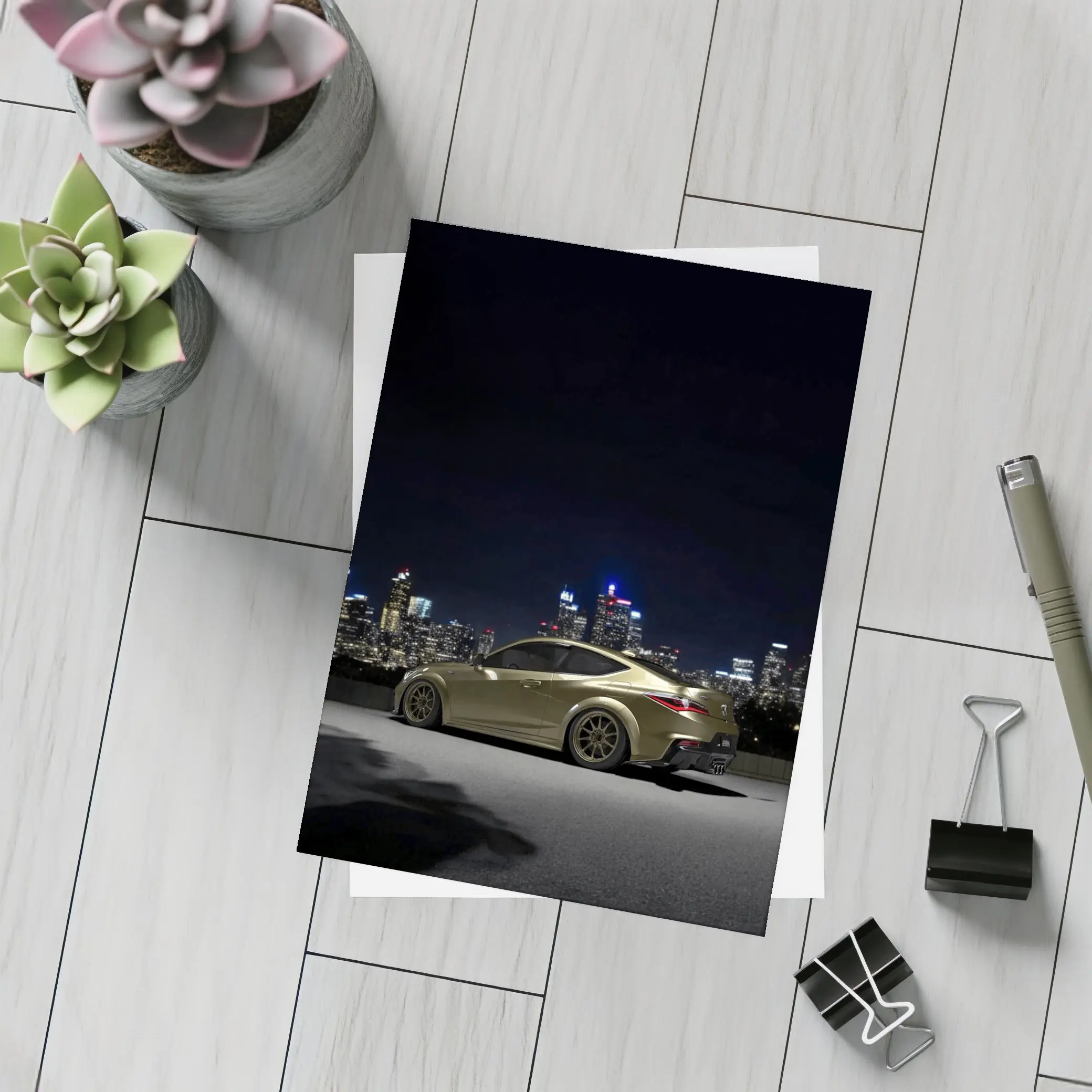 Lexus RC City Night Skyline Gold – Postcards