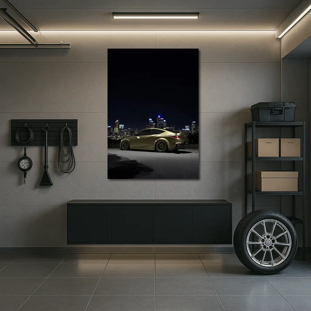 Lexus RC City Night Skyline Gold – Wall Art