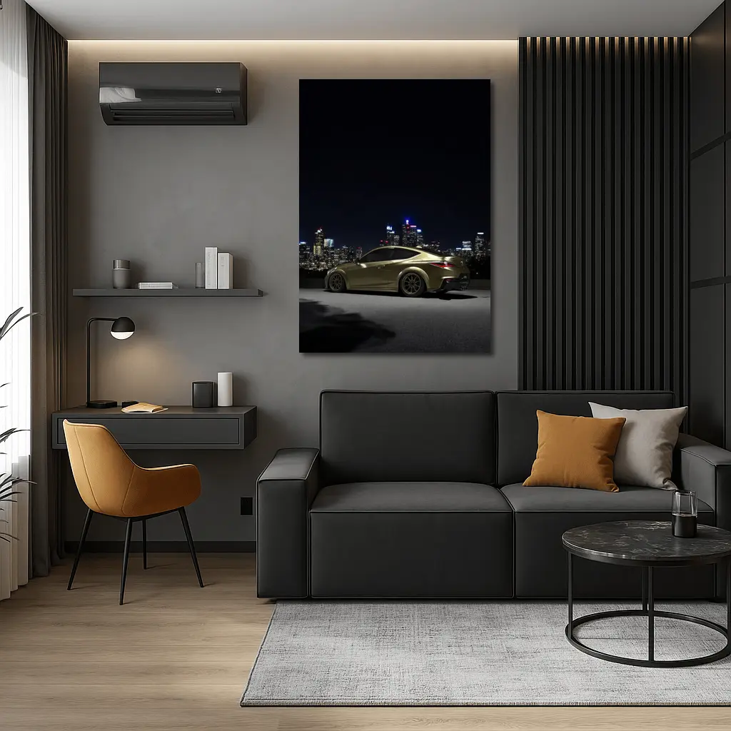 Lexus RC City Night Skyline Gold – Wall Art