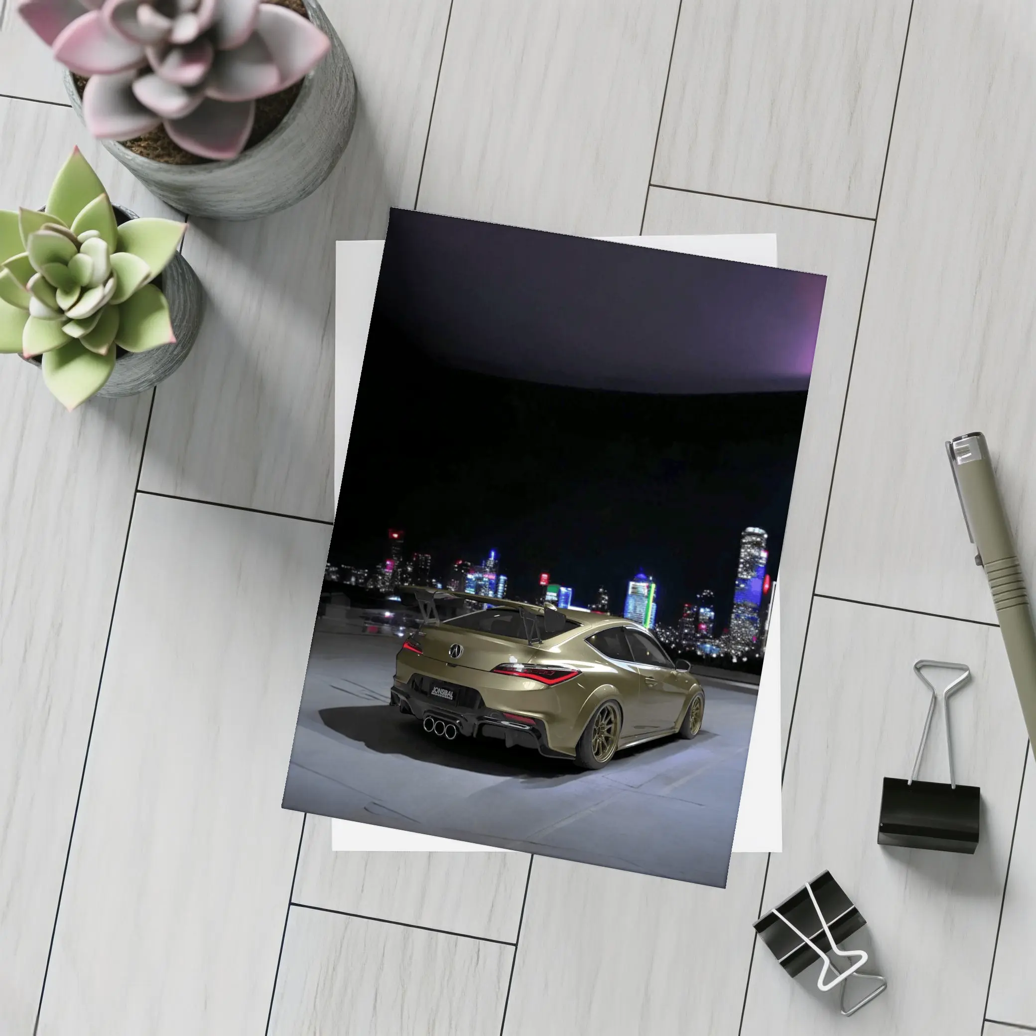 Acura RDX Night City Skyline Gold – Postcards