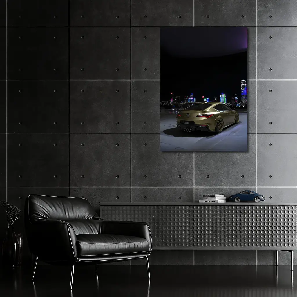 Acura RDX Night City Skyline Gold – Wall Art