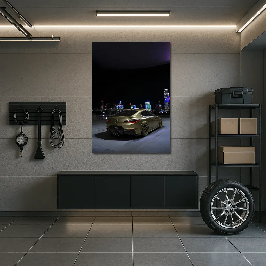 Acura RDX Night City Skyline Gold – Wall Art