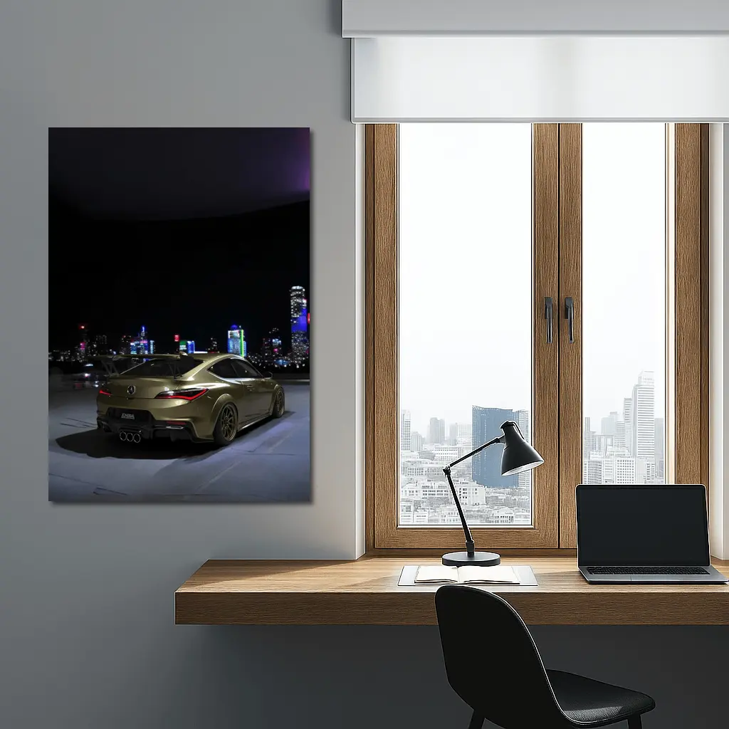Acura RDX Night City Skyline Gold – Wall Art