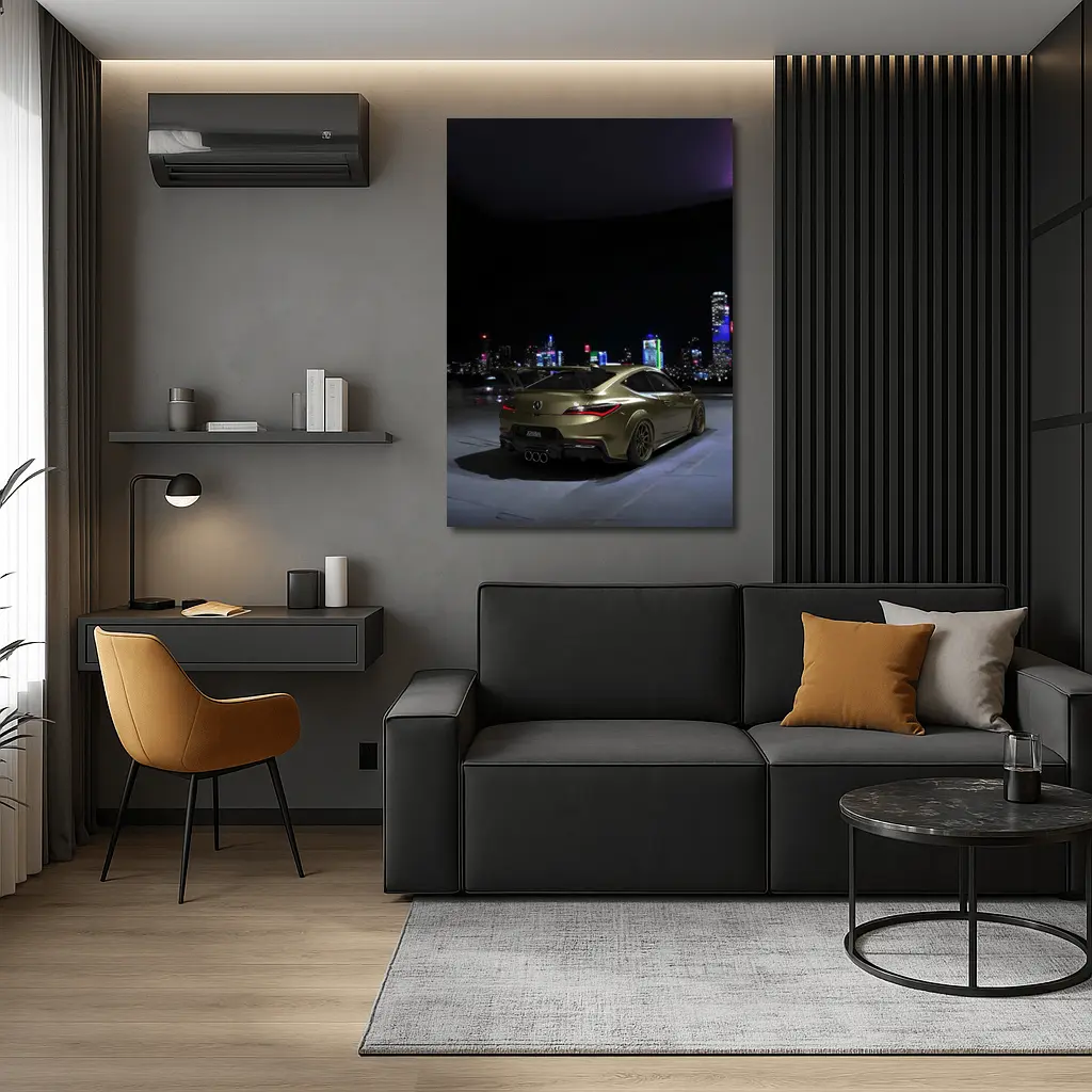 Acura RDX Night City Skyline Gold – Wall Art