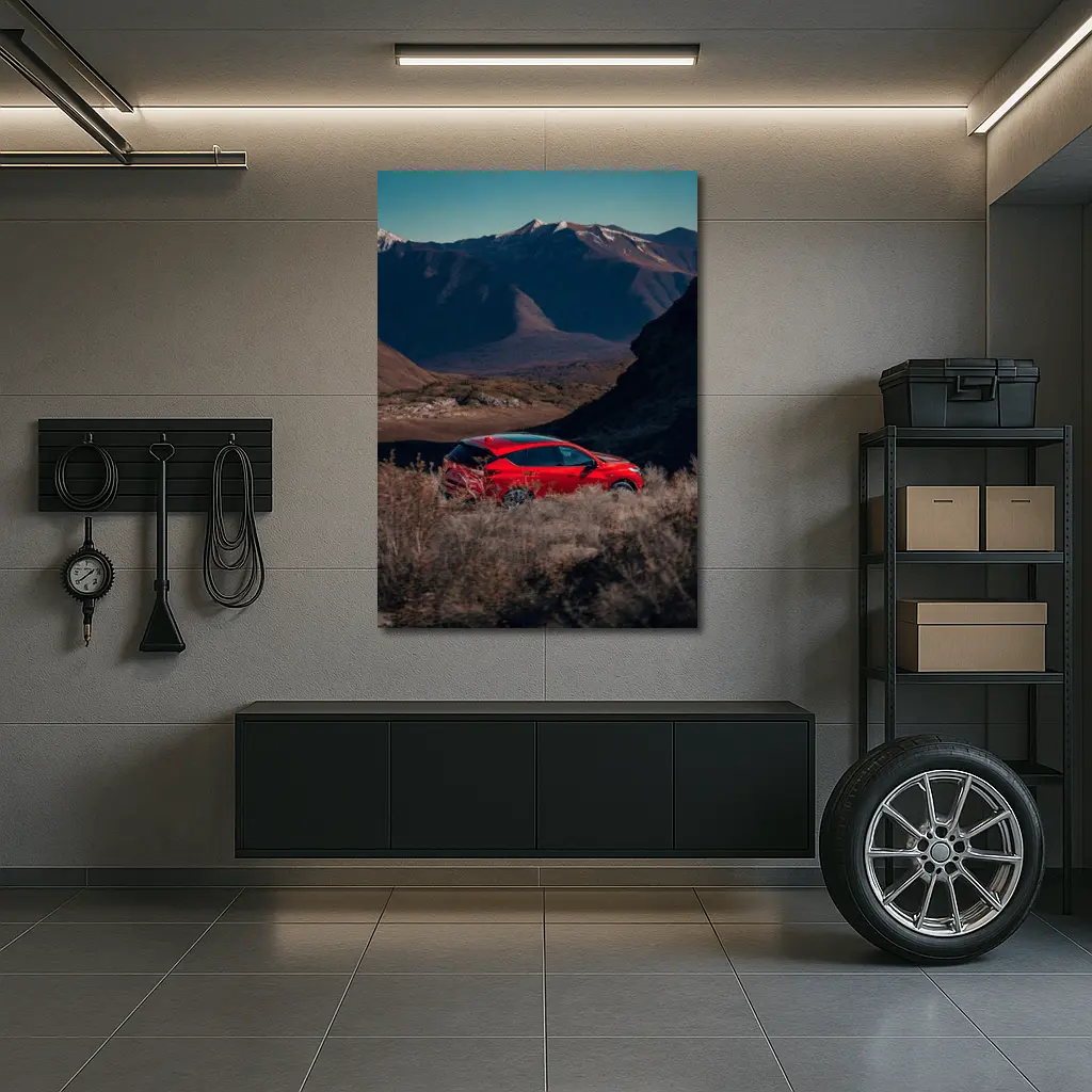 Acura RDX Red SUV Mountain Landscape – Wall Art