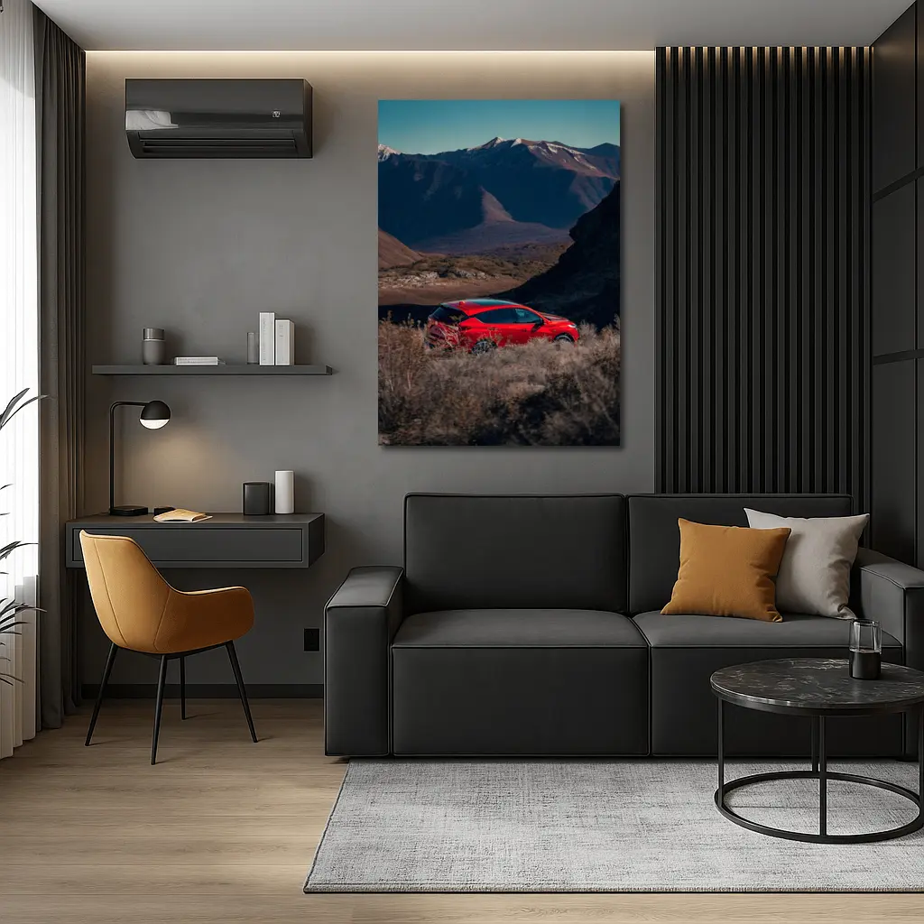 Acura RDX Red SUV Mountain Landscape – Wall Art
