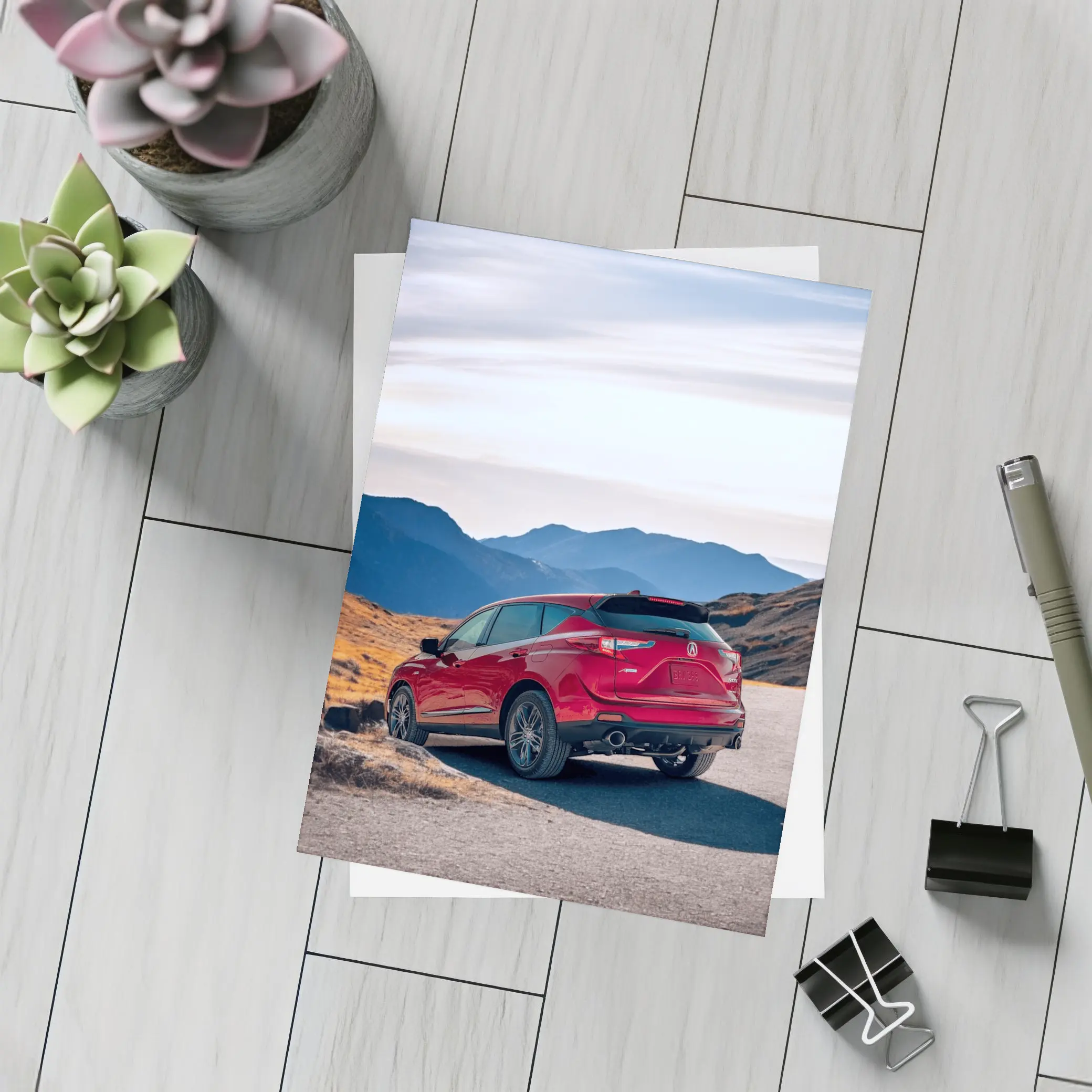 Acura RDX Red SUV Mountain Road – Postcards