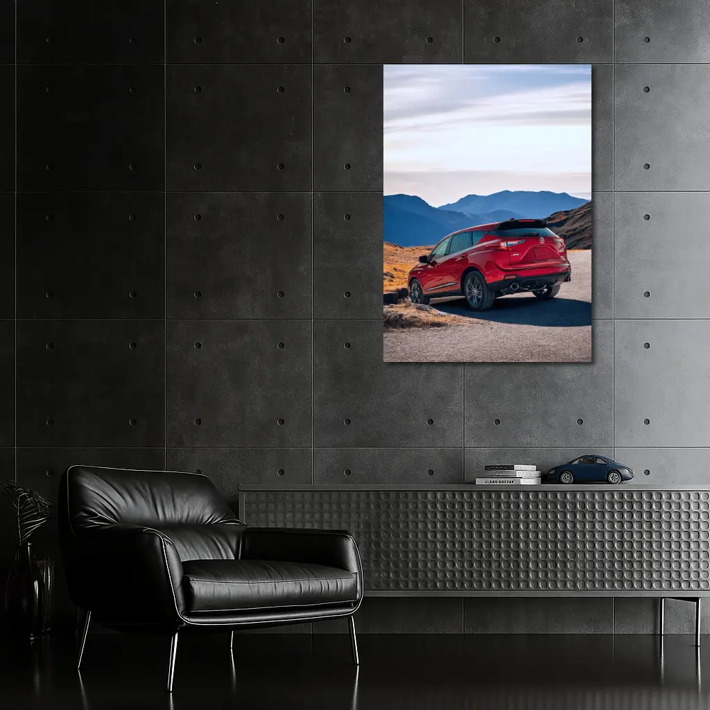Acura RDX Red SUV Mountain Road – Wall Art