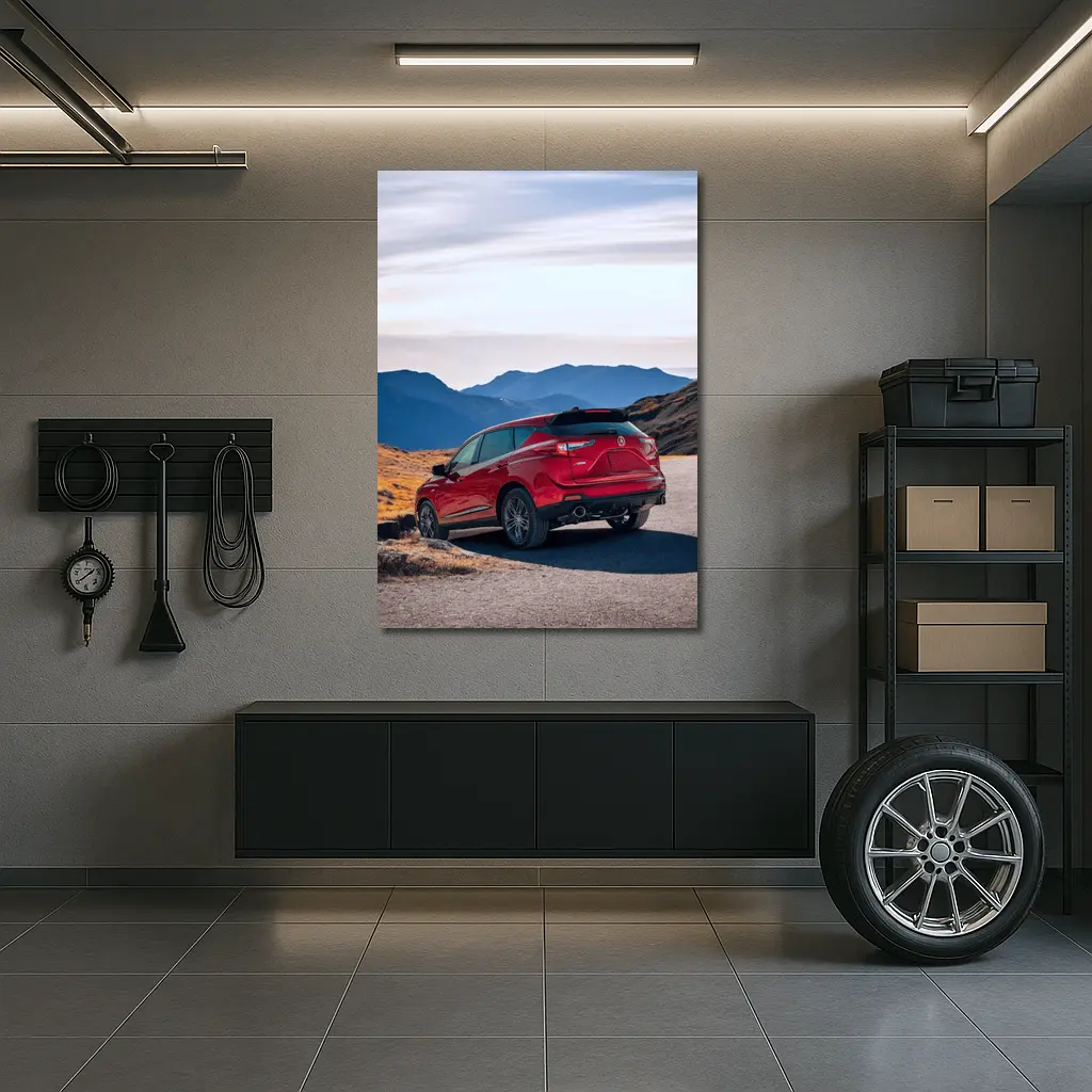 Acura RDX Red SUV Mountain Road – Wall Art