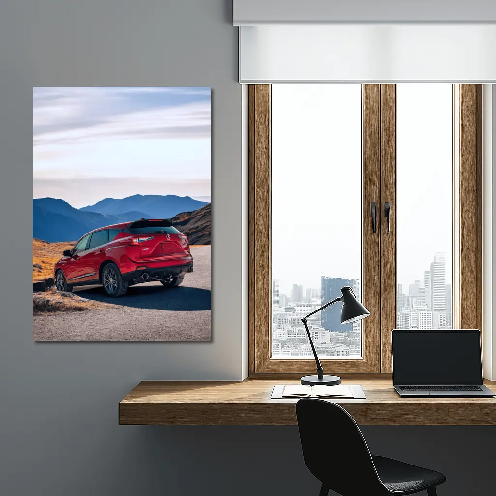Acura RDX Red SUV Mountain Road – Wall Art
